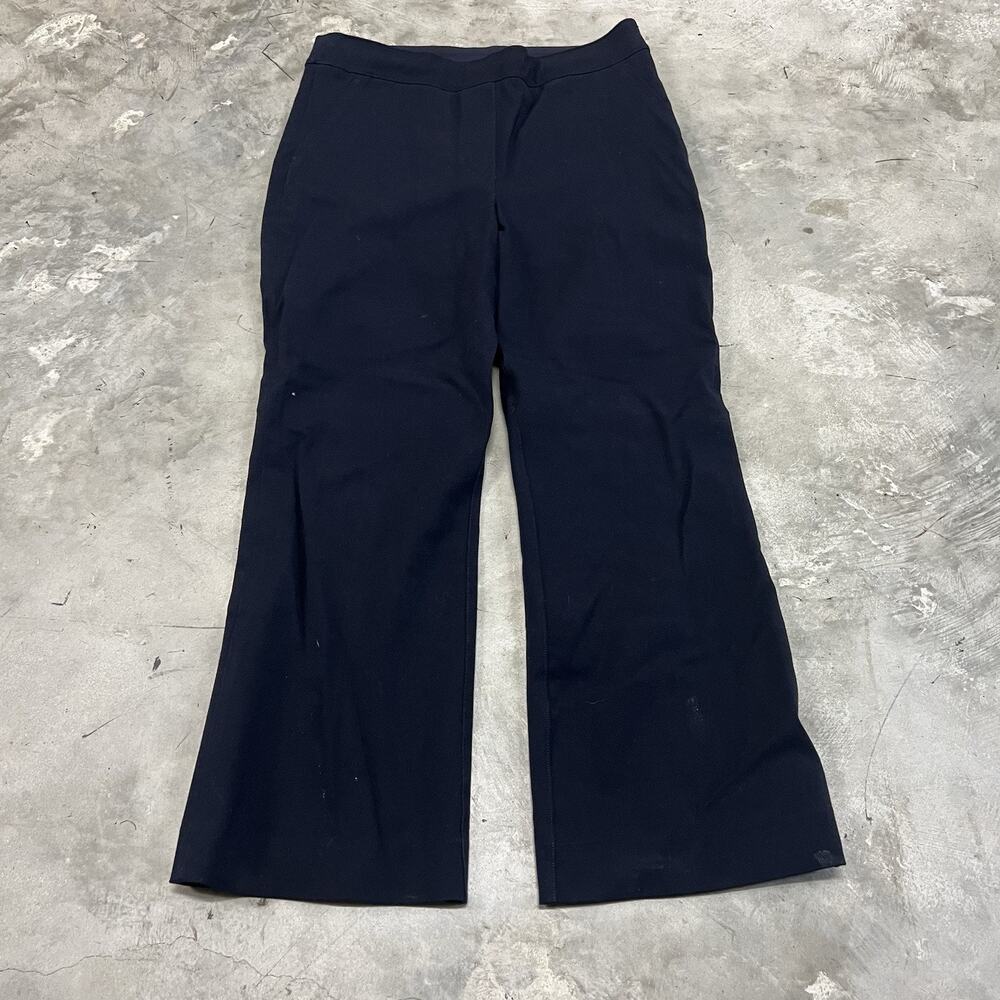 SPANX Polished Kick Flare Pants Women's Petite M Blue Cropped Pull On 20367Q